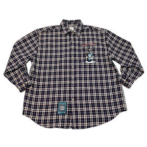 Disney Store Shirt Mickey's Ski Lodge Mens Large Heavy Flannel Embroidered